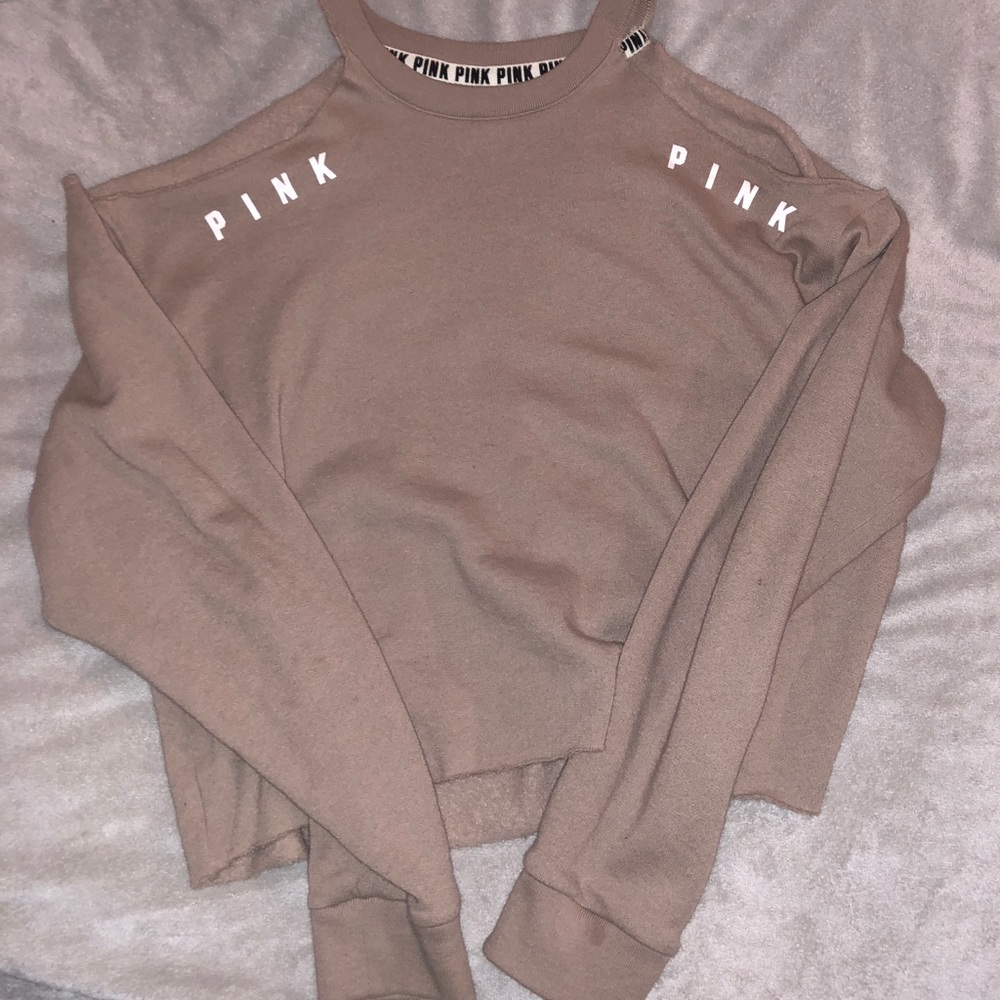 Pink Victoria’s Secret cold shoulder sweater